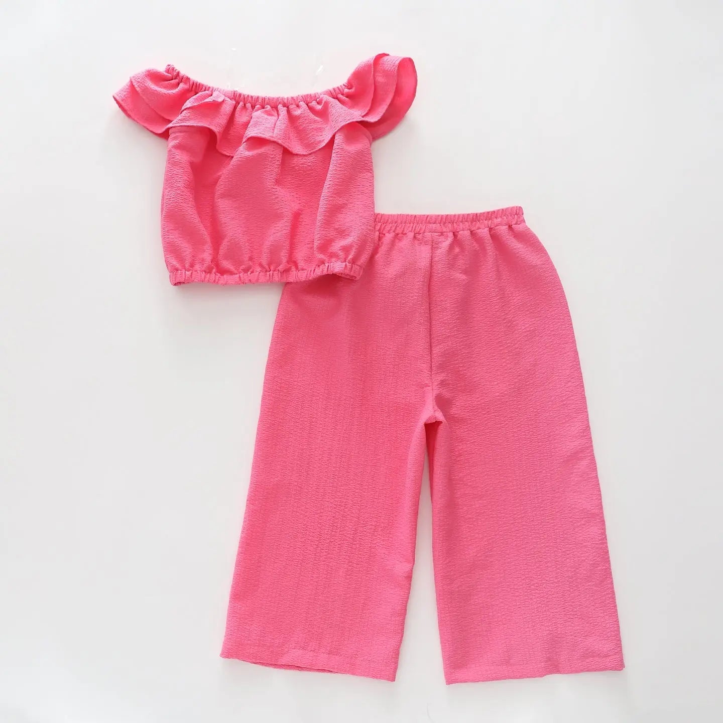Girls Cropped Top and Pants Set