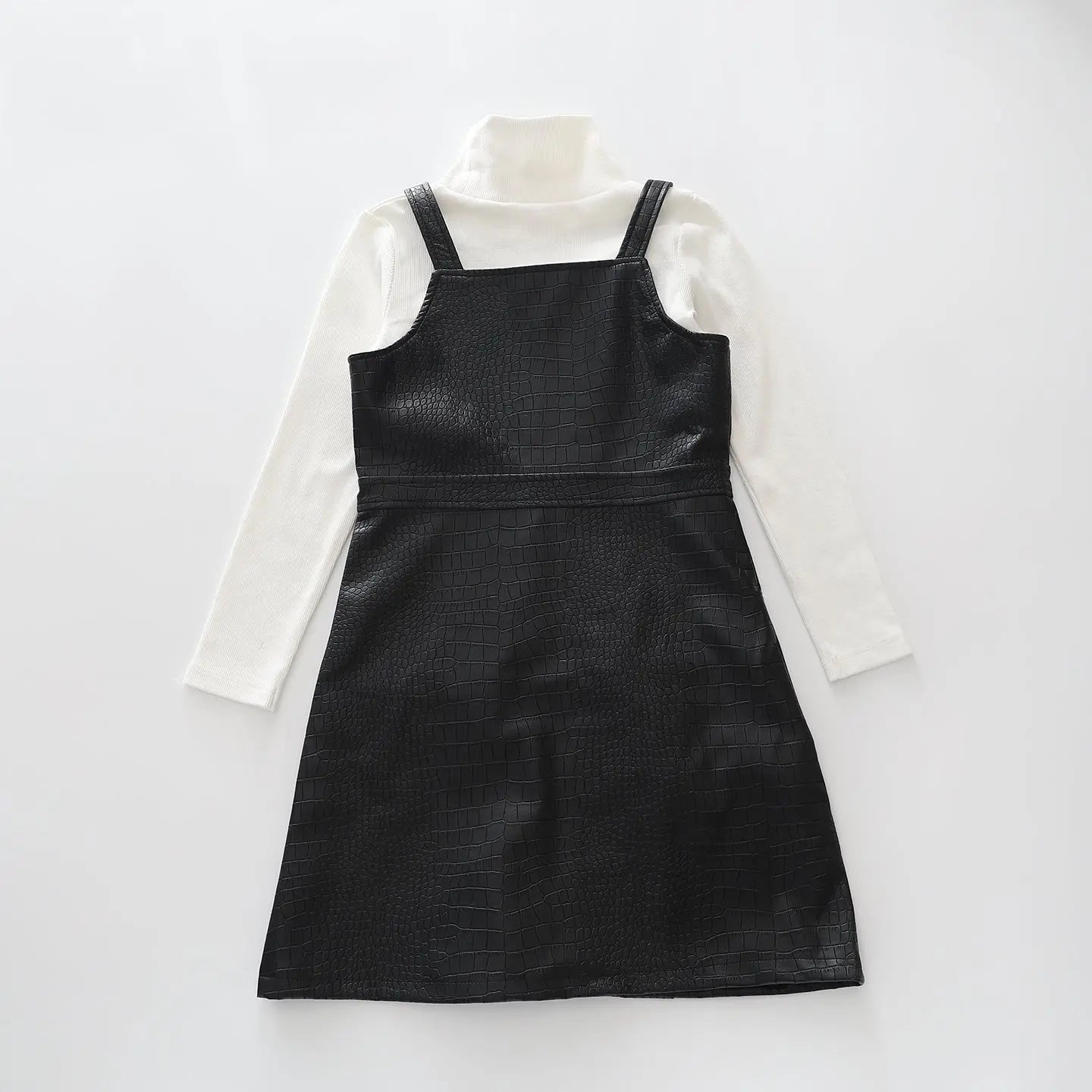 Faux Leather Dress Set