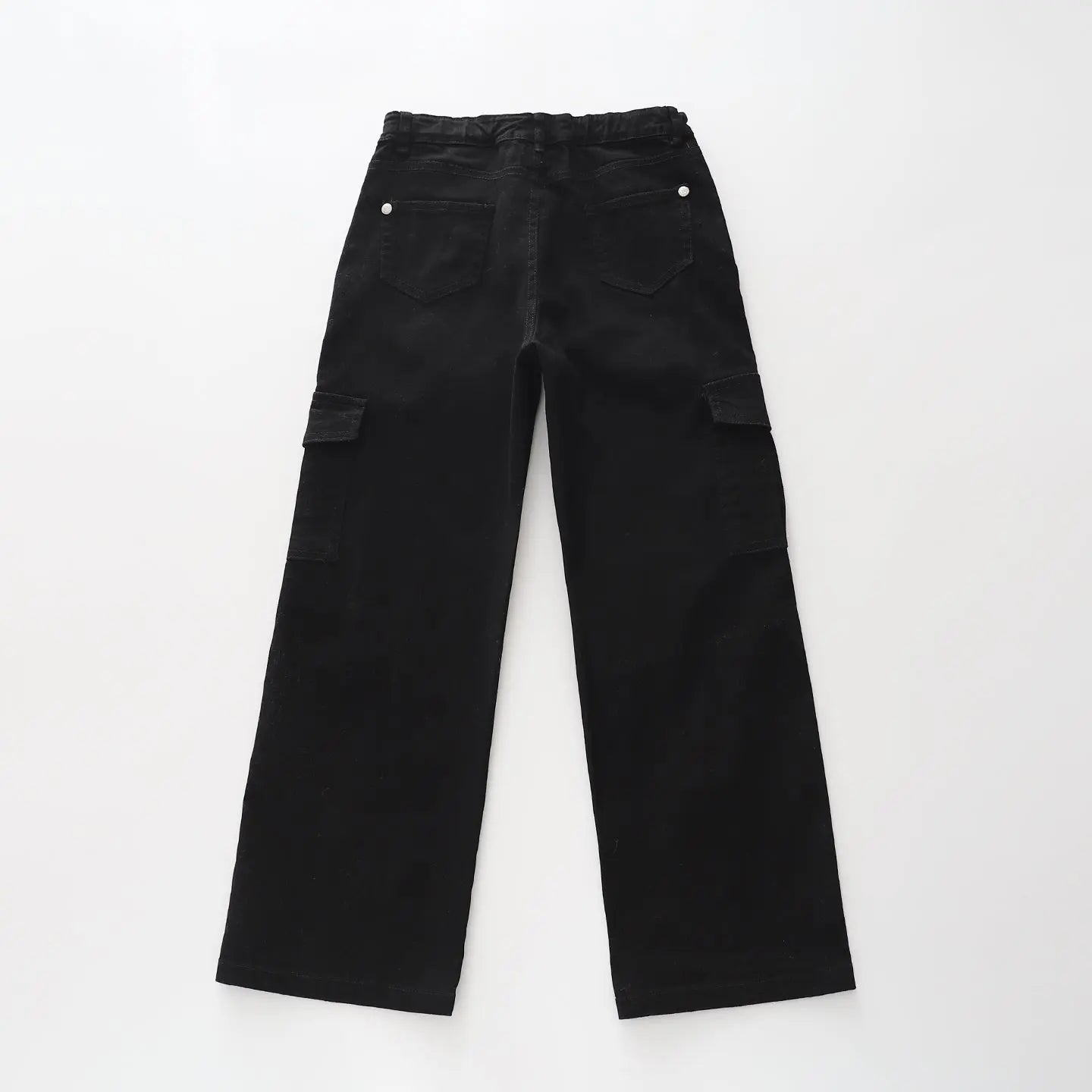 Wide Leg Black Cargo Pants