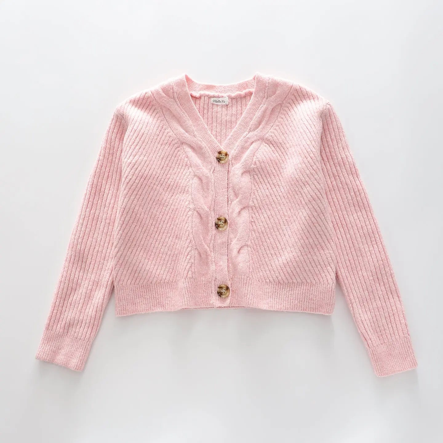 Girls' Pink True Knit Cropped Cardi