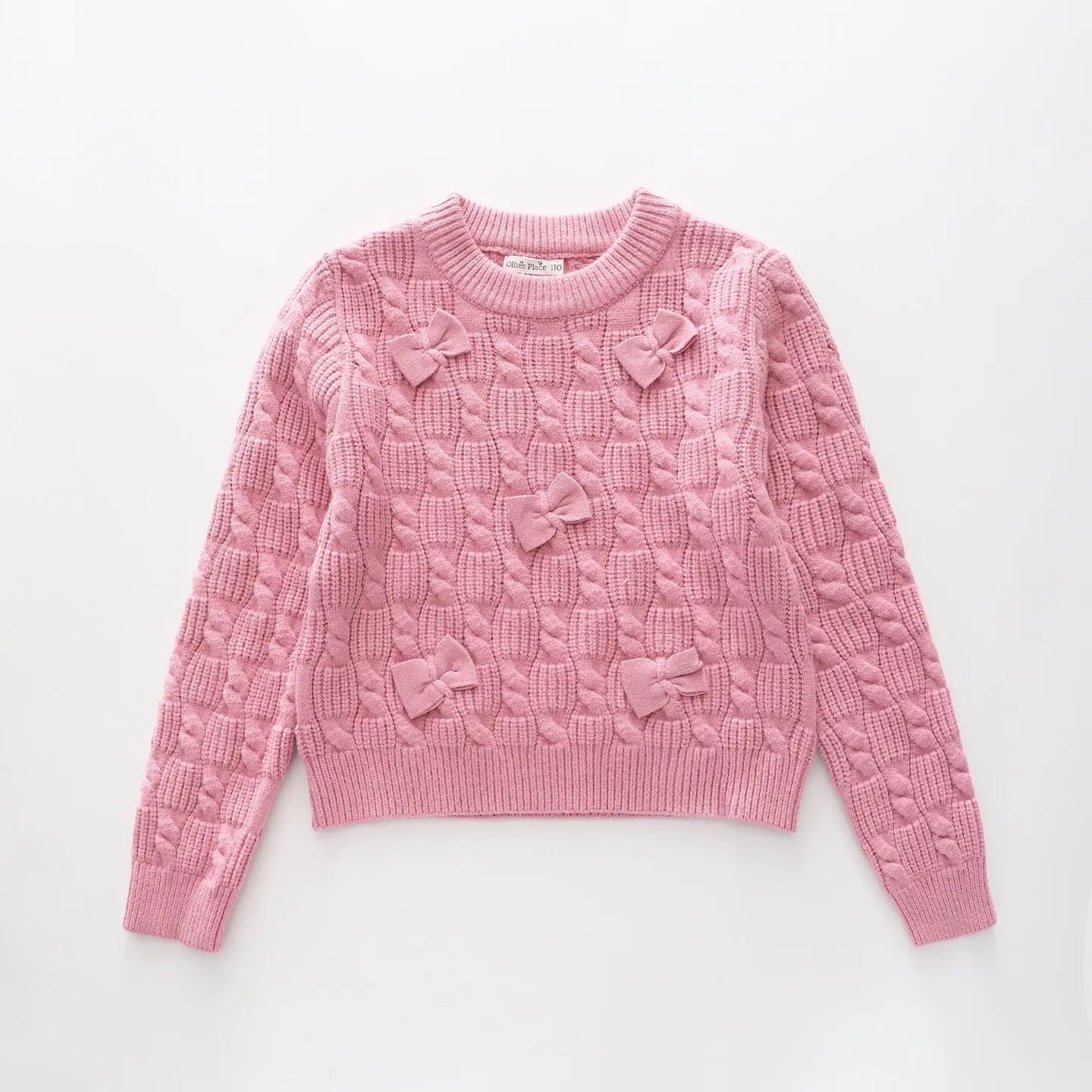 Pink Bow, Older Girls Knit Jumper