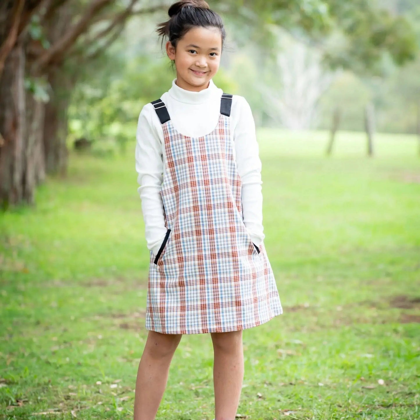 Rock Star Check Pinafore