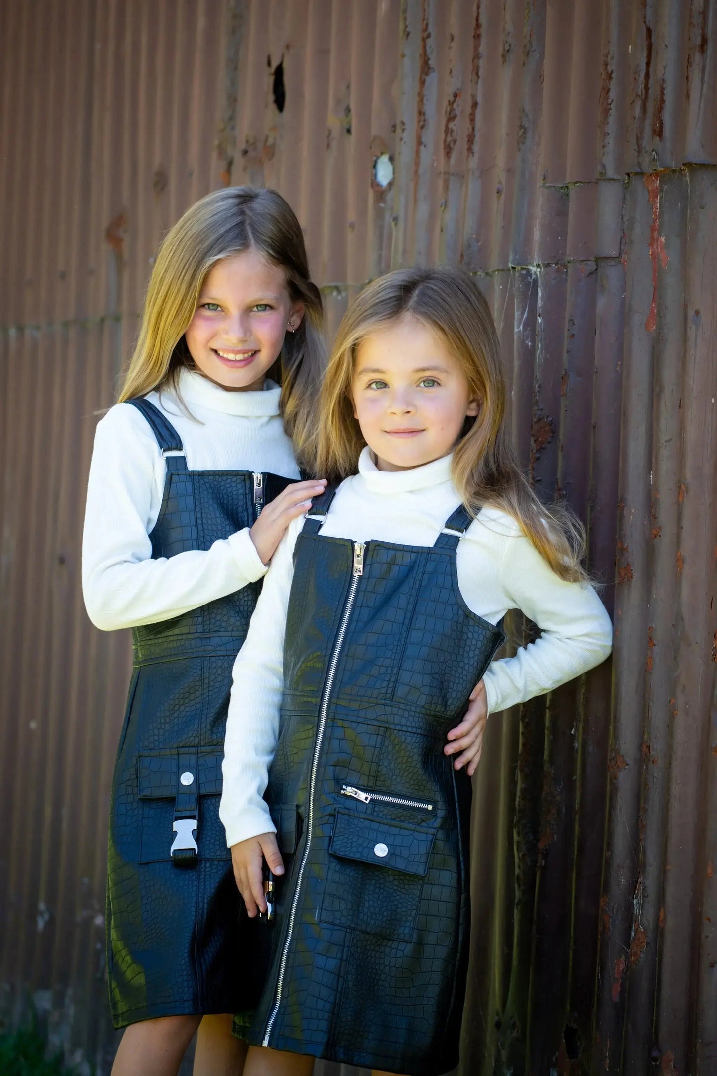 Faux Leather Dress Set