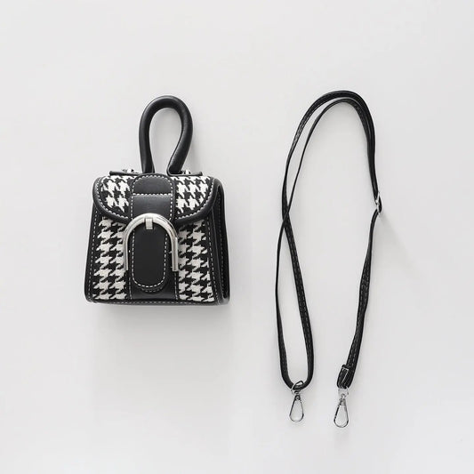 Girls Houndstooth Mini Buckle Bag