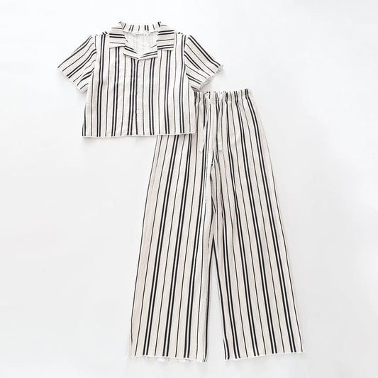 Girls Striped Top and Pants Set