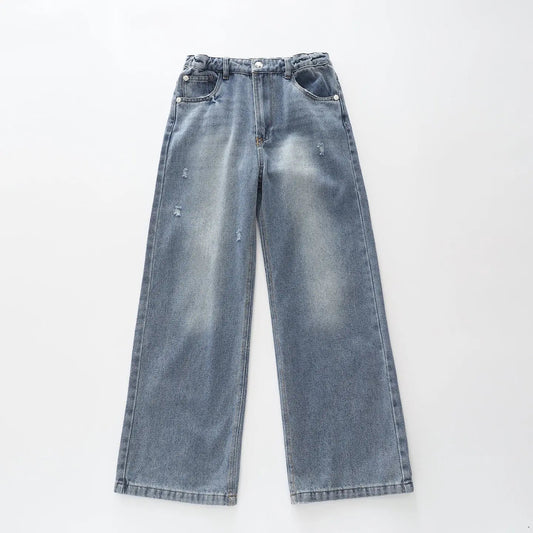 Wide Leg Distressed Jeans