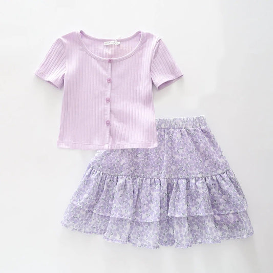 Lavender Fields Top and Skirt Set